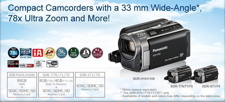 Compact Camcorders with a 33 mm Wide-Angle, 78x Ultra Zoom and More!