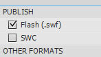 Streamlined Publish Settings dialog box