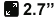 2.7'' Screen size